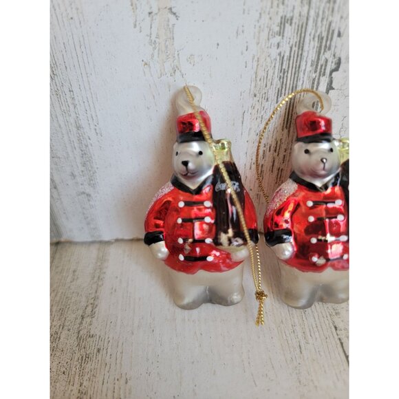 Vintage glass mini coke polar bear coca cola ornament Xmas set - Picture 2 of 8